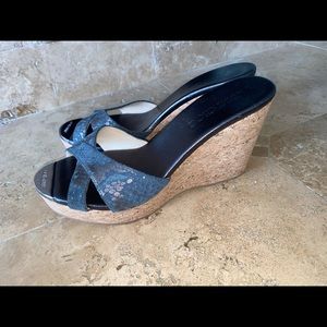 JIMMY CHOO CORK WEDGE SANDALS  39